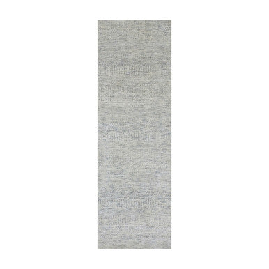 Modern and Contemporary Wool Hand Knotted Rug Grey No Border 2.6X8.0 -O079821