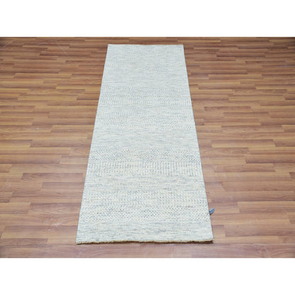 Modern and Contemporary Wool Hand Knotted Rug Grey No Border 2.6X6.0 -O079823