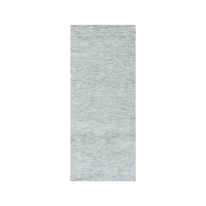 Modern and Contemporary Wool Hand Knotted Rug Grey No Border 2.6X6.0 -O079824