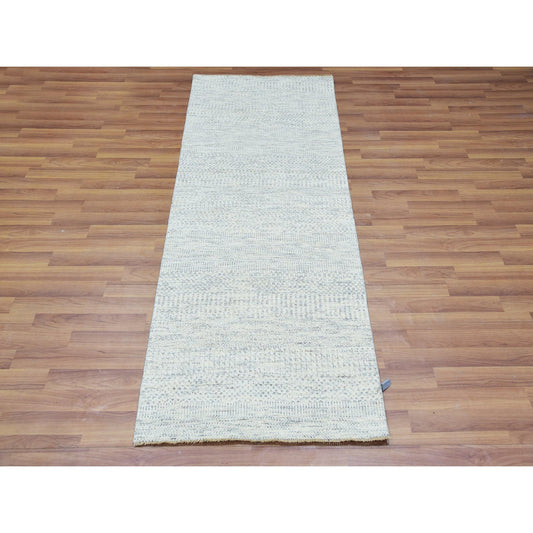 Modern and Contemporary Wool Hand Knotted Rug Grey No Border 2.6X6.0 -O079824