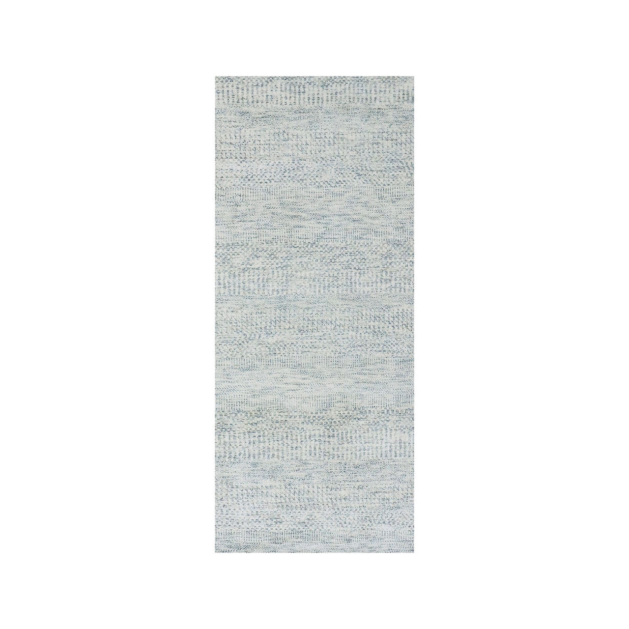 Gray 2'6" x 6'1" Modern and Contemporary Hand knotted Wool Rug - Sku: O079826