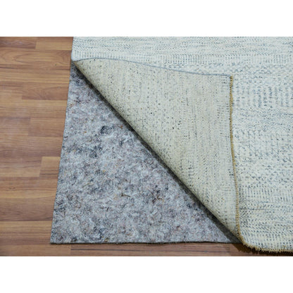 Modern and Contemporary Wool Hand Knotted Rug Grey No Border 2.7X12.0 -O079827