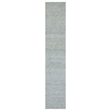 Modern and Contemporary Wool Hand Knotted Rug Grey No Border 2.7X13.9 -O079829