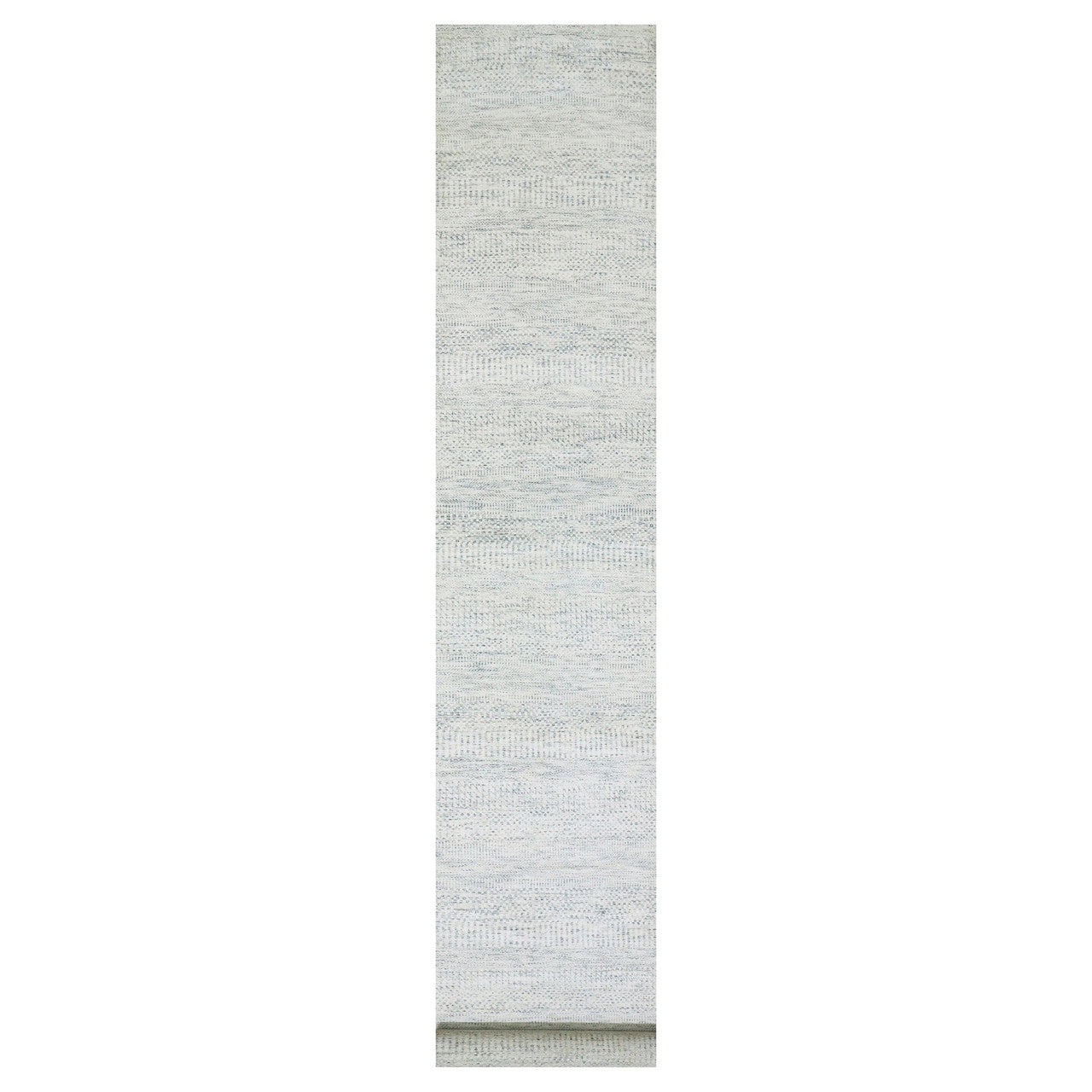 Gray 2'5" x 15'10" Modern and Contemporary Hand knotted Wool Rug - Sku: O079830