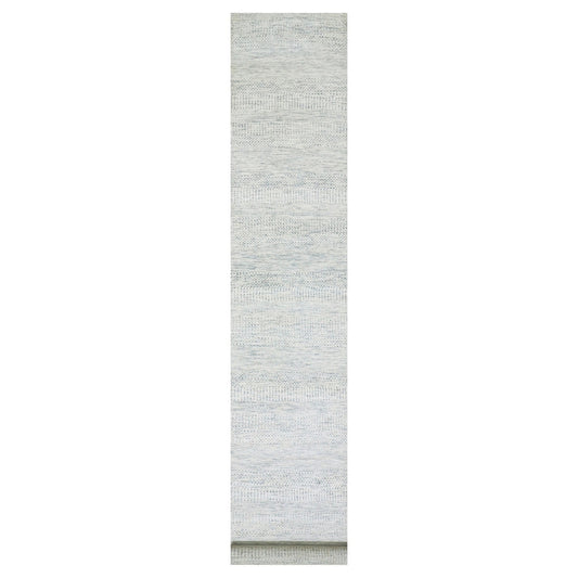 Modern and Contemporary Wool Hand Knotted Rug Grey No Border 2.5X15.10 -O079830