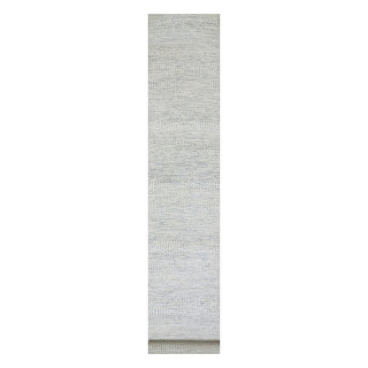 Modern and Contemporary Wool Hand Knotted Rug Grey No Border 2.8X17.10 -O079831