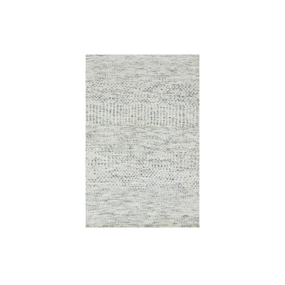 Modern and Contemporary Wool Hand Knotted Rug Grey 1.11X3.1  -O079834