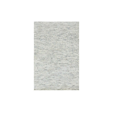 Modern and Contemporary Wool Hand Knotted Rug Grey 1.11X3.1  -O079834