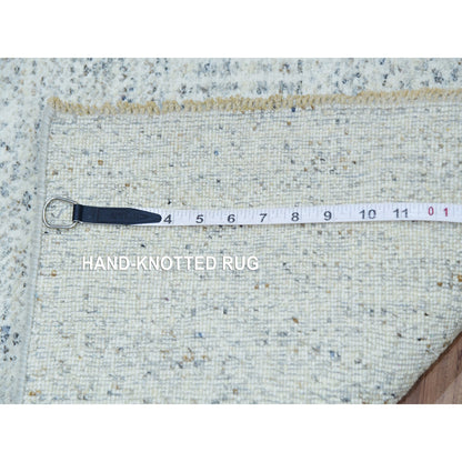 Modern and Contemporary Wool Hand Knotted Rug Grey 1.11X3.1  -O079834
