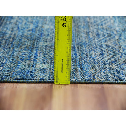 Modern and Contemporary Wool Hand Knotted Rug Green 2.0x3.0 -O079836