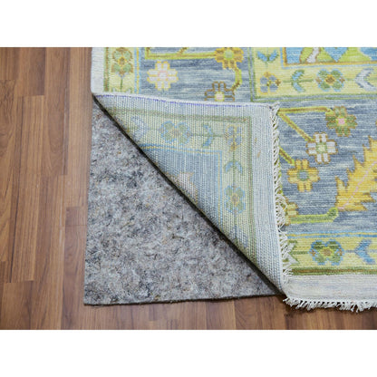 Oushak And Peshawar Wool Hand Knotted Rug Ivory Gray 10.1X14.2 -O079850