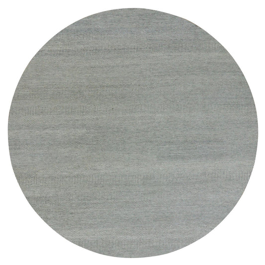 Modern and Contemporary Wool Hand Knotted Rug Grey No Border 13.5X13.5 -O079859