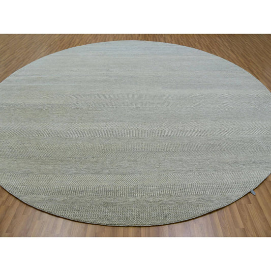 Modern and Contemporary Wool Hand Knotted Rug Grey No Border 13.5X13.5 -O079859