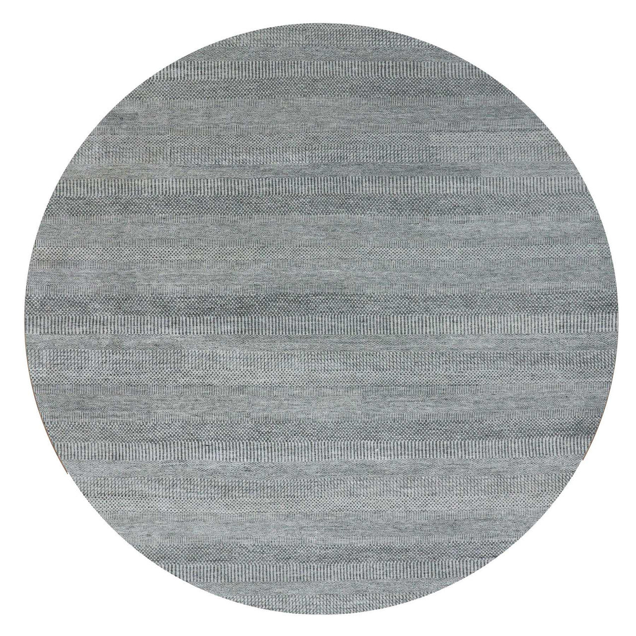 Gray 13'8" x 13'9" Modern and Contemporary Hand knotted Wool Rug - Sku: O079860