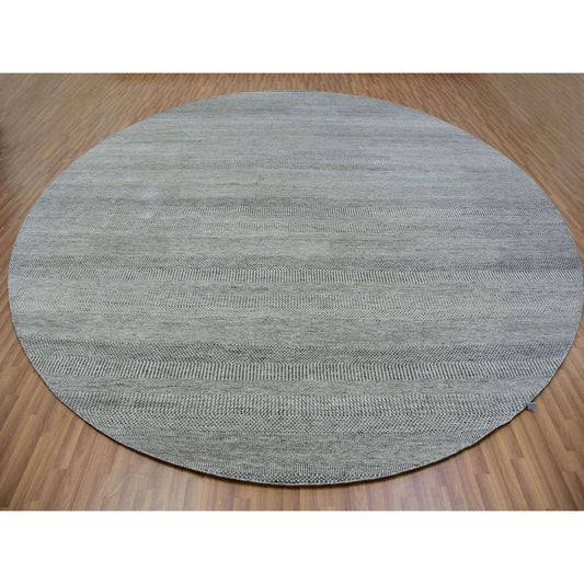 Modern and Contemporary Wool Hand Knotted Rug Grey No Border 13.8X13.9 -O079860