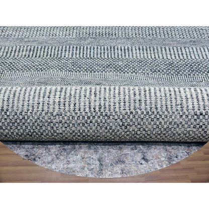 Modern and Contemporary Wool Hand Knotted Rug Grey No Border 13.8X13.9 -O079860