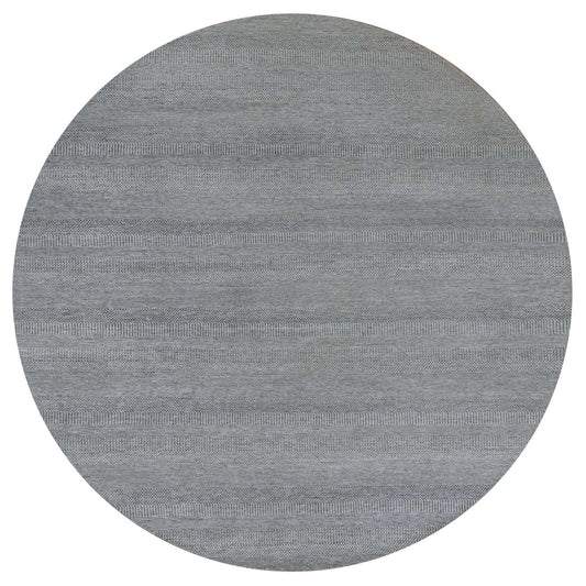 Modern and Contemporary Wool Hand Knotted Rug Grey No Border 12.0X12.0 -O079861