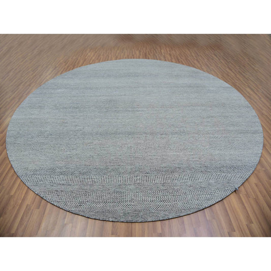 Modern and Contemporary Wool Hand Knotted Rug Grey No Border 12.0X12.0 -O079861