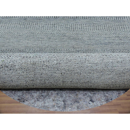Modern and Contemporary Wool Hand Knotted Rug Grey No Border 12.0X12.0 -O079861