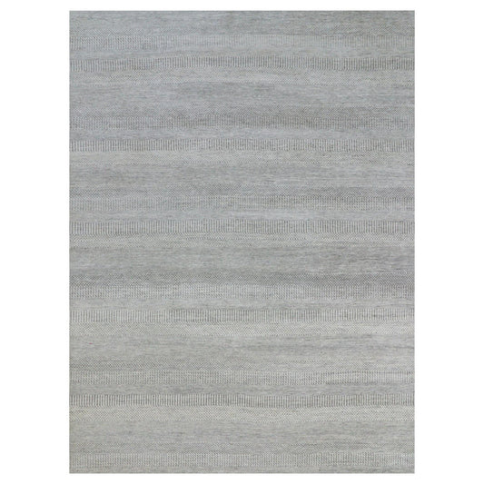 Modern and Contemporary Wool Hand Knotted Rug Grey No Border 9.1X12.1 -O079862