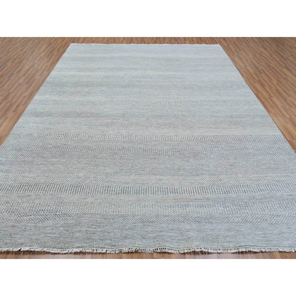 Modern and Contemporary Wool Hand Knotted Rug Grey No Border 9.1X12.1 -O079862