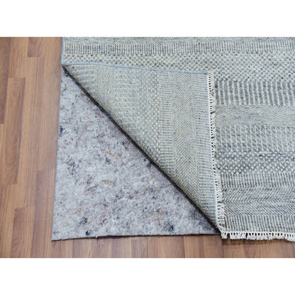 Modern and Contemporary Wool Hand Knotted Rug Grey No Border 9.1X12.1 -O079862
