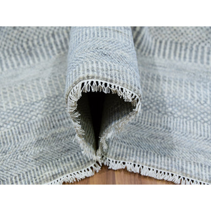 Modern and Contemporary Wool Hand Knotted Rug Grey No Border 9.1X12.1 -O079862