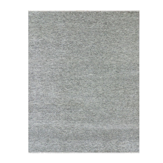 Modern and Contemporary Wool Hand Knotted Rug Grey No Border 8.0X10.2 -O079863