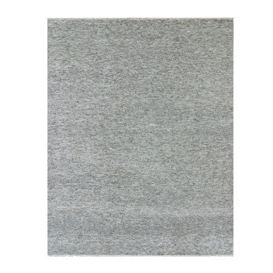 Modern and Contemporary Wool Hand Knotted Rug Grey No Border 8.0X10.2 -O079863