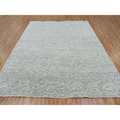 Modern and Contemporary Wool Hand Knotted Rug Grey No Border 8.0X10.2 -O079863