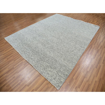 Modern and Contemporary Wool Hand Knotted Rug Grey No Border 8.0X10.2 -O079863