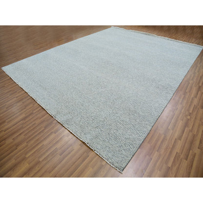 Modern and Contemporary Wool Hand Knotted Rug Grey No Border 11.10X15.0 -O079864