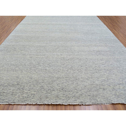 Modern and Contemporary Wool Hand Knotted Rug Grey No Border 12.0X15.0 -O079865