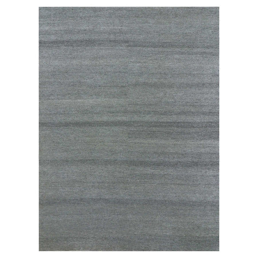 Modern and Contemporary Wool Hand Knotted Rug Grey No Border 9.0X12.0 -O079867