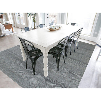 Modern and Contemporary Wool Hand Knotted Rug Grey No Border 9.0X12.0 -O079867