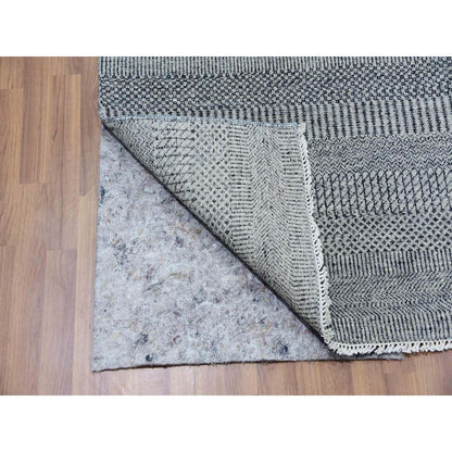 Modern and Contemporary Wool Hand Knotted Rug Grey No Border 9.0X12.0 -O079867