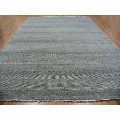 Modern and Contemporary Wool Hand Knotted Rug Grey No Border 12.1X15.1 -O079868