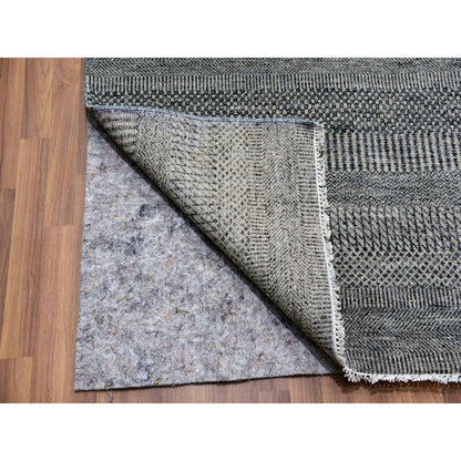 Modern and Contemporary Wool Hand Knotted Rug Grey No Border 12.1X15.1 -O079868