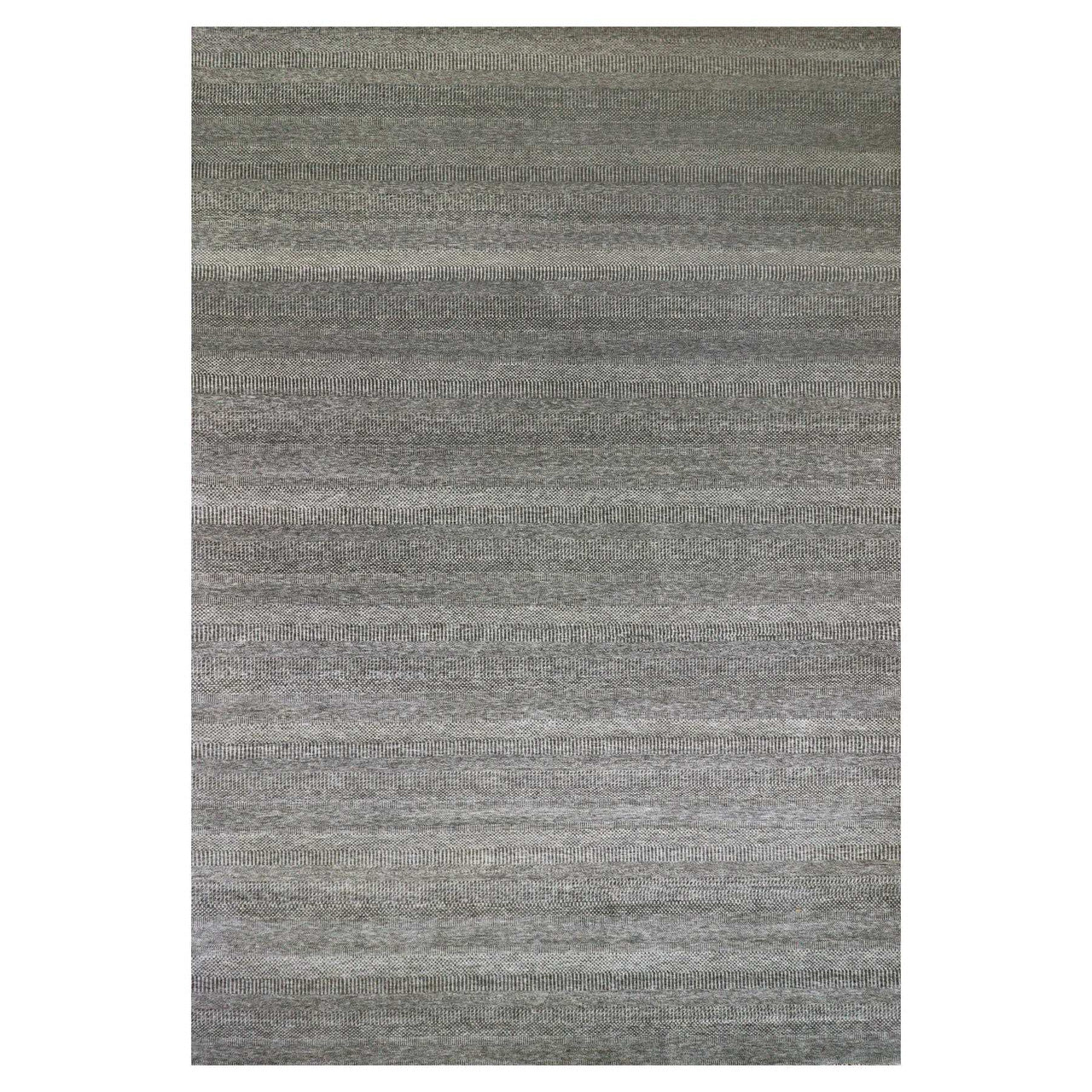 Gray 12'0" x 17'10" Modern and Contemporary Hand knotted Wool Rug - Sku: O079869