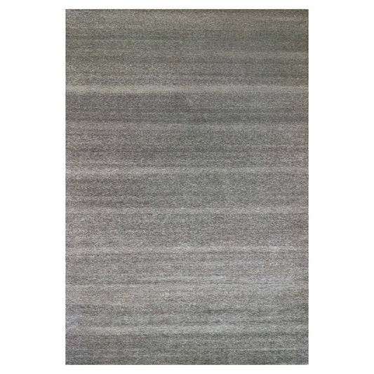 Modern and Contemporary Wool Hand Knotted Rug Grey No Border 12.0X17.10 -O079869