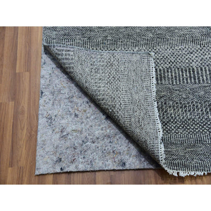 Modern and Contemporary Wool Hand Knotted Rug Grey No Border 12.0X17.10 -O079869