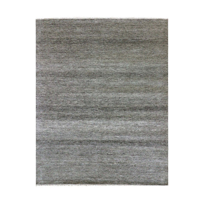 Modern and Contemporary Wool Hand Knotted Rug Grey No Border 8.0X9.11 -O079873