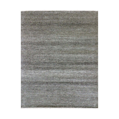 Modern and Contemporary Wool Hand Knotted Rug Grey No Border 8.0X9.11 -O079873