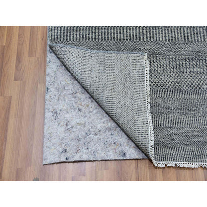 Modern and Contemporary Wool Hand Knotted Rug Grey No Border 8.0X9.11 -O079873