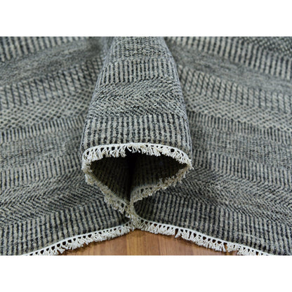 Modern and Contemporary Wool Hand Knotted Rug Grey No Border 8.0X9.11 -O079873