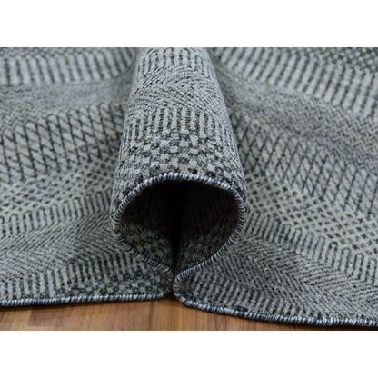 Modern and Contemporary Wool Hand Knotted Rug Grey No Border 9.10X9.10 -O079875