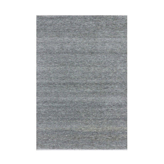 Modern and Contemporary Wool Hand Knotted Rug Grey No Border 6.1X9.1 -O079877