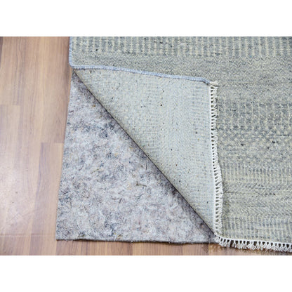 Modern and Contemporary Wool Hand Knotted Rug Grey No Border 2.7X12.4 -O079878