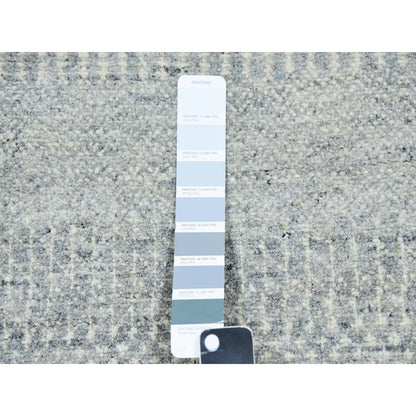 Modern and Contemporary Wool Hand Knotted Rug Grey No Border 2.7X12.4 -O079878