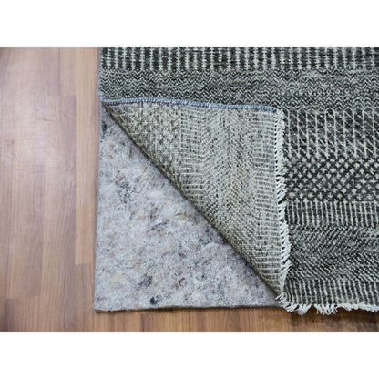Modern and Contemporary Wool Hand Knotted Rug Grey No Border 2.7X18.5 -O079879